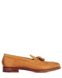 Tan Leather Tassel Loafers