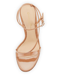 Gianvito Rossi Carlyle Patent Strappy 105mm Sandal Neutral