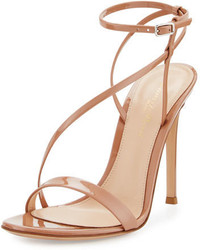 Gianvito Rossi Carlyle Patent Strappy 105mm Sandal Neutral