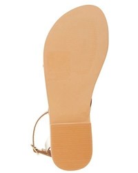 Topshop Hercules Strappy Metallic Leather Thong Sandal