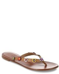 Tory Burch Marguerite Terra Leather Thong Sandals