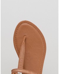 Boohoo Toe Thong Leather Sandal