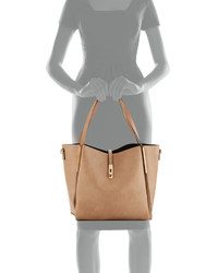 Neiman Marcus Abigail Faux Leather Tote Bag Taupe