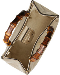 Gucci Bamboo Shopper Mini Leather Top Handle Bag Gold