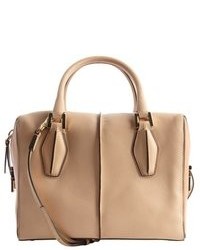 Tod's Beige And Camel Leather Top Handle Convertible Tote