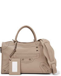 Balenciaga Blackout City Small Perforated Leather Tote Sand