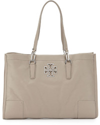 Tory Burch Britten Leather Tote Bag French Gray