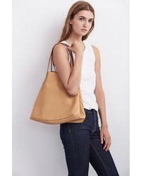 Clover Leather Tote In Tan