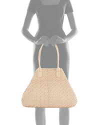 Cole Haan Lena Woven Leather Tote Bag Sandstone
