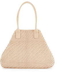 Cole Haan Lena Woven Leather Tote Bag Sandstone