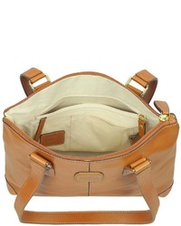Bric's Life Leather Zippered Tote Bag