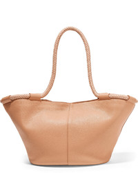The Row Market Small Leather Tote Sand