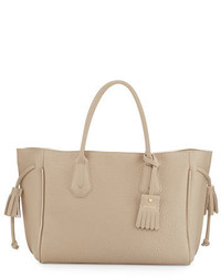 Longchamp Penelope Leather Tote Bag Greige
