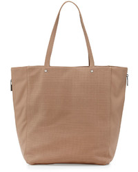 Neiman Marcus Perforated Side Zip Tote Bag Camel
