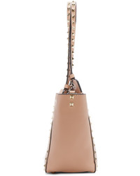 Valentino Pink Leather Small Rockstud Tote