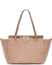 Valentino Pink Leather Small Rockstud Tote