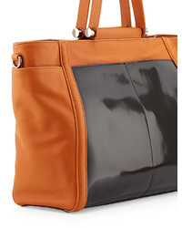 Charles Jourdan Rafa Contrast Leather Tote Bag Tanblack