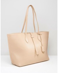 Whistles Regent Leather Tote Bag In Nude