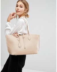 Whistles Regent Leather Tote Bag In Nude