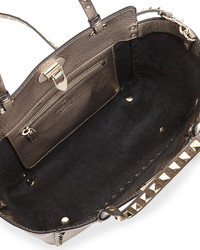 Valentino Rockstud Metallic Small Tote Bag