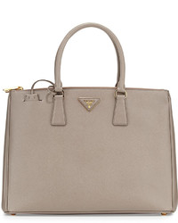 Prada Saffiano Lux Executive Tote Bag Gray