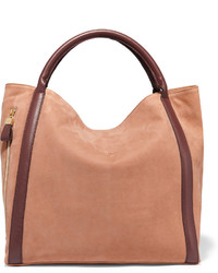 See by Chloe See By Chlo Harriet Leather Trimmed Nubuck Tote Sand
