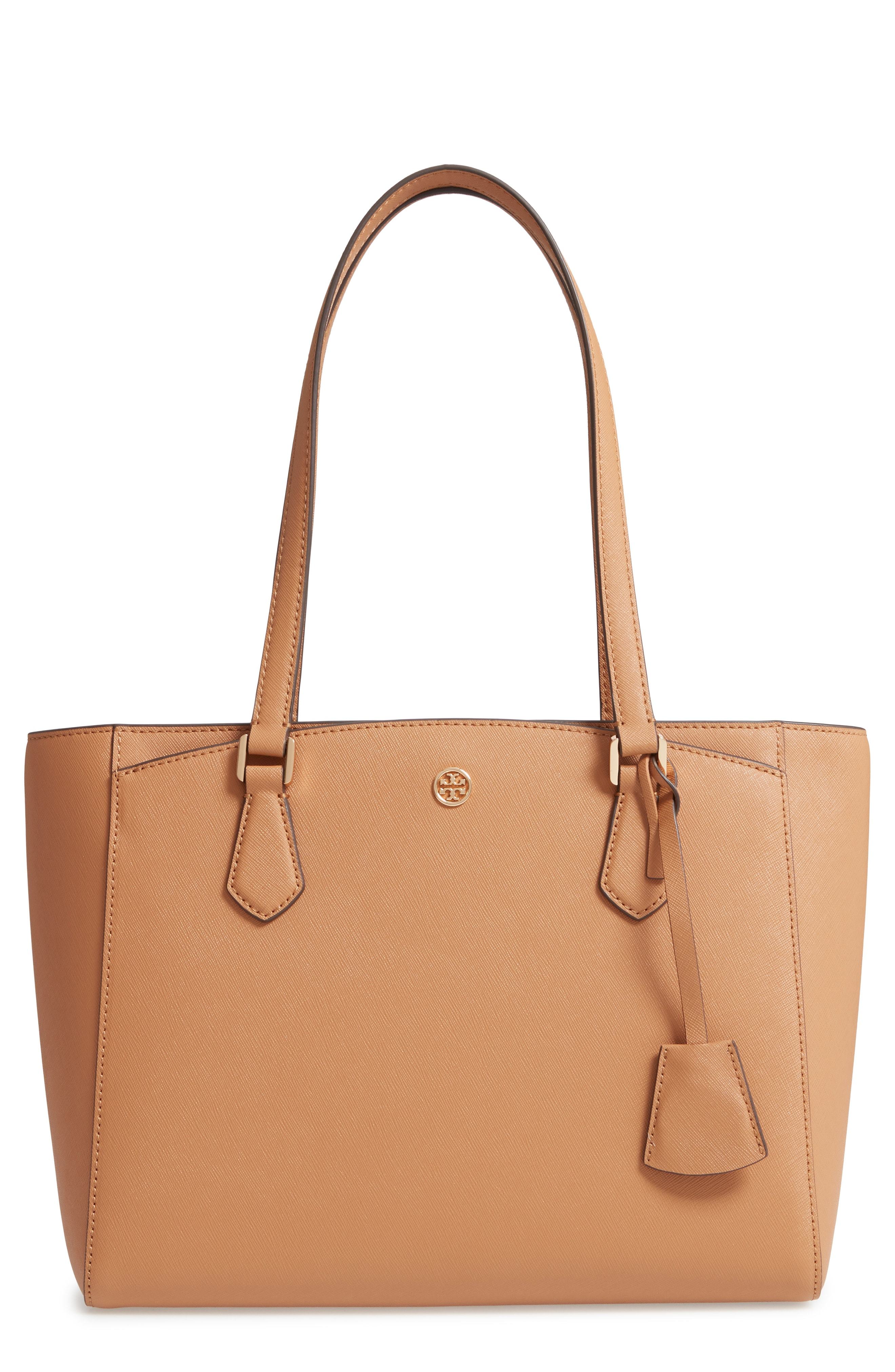Tory Burch tan saffiano leather tote- EUC - $155 - From Aimee