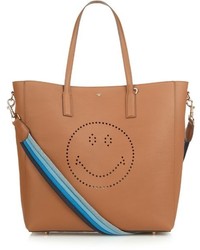 Anya Hindmarch Smiley Featherweight Ebury Striped Handle Tote