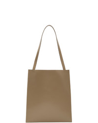The Row Tan Leather Flat Tote