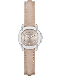 Burberry 26mm Octagonal Stainless Steel Watch With Tan Leather Strap