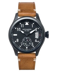 Jack Mason Aviation Leather Strap Watch