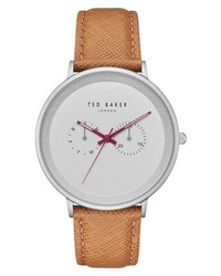 Ted Baker London Brad Multifunction Leather Strap Watch