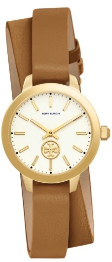 Tory Burch Collins Double Wrap Leather Strap Watch 32mm 225