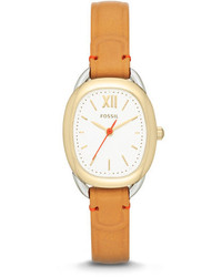 Fossil Sculptor Tan Leather Watch