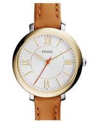 Fossil Jacqueline Leather Strap Watch 26mm