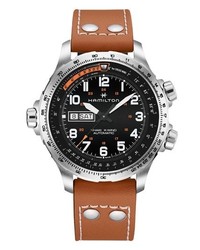 Hamilton Khaki X Wind Automatic Chronograph Leather Strap Watch