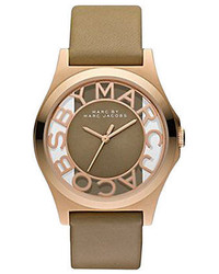 Marc Jacobs Ladies Rose Goldtone And Gingersnap Colored Leather Watch