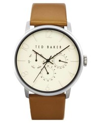 Ted Baker London Multifunction Leather Strap Watch