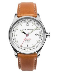 Jack Mason Nautical Automatic Leather Strap Watch