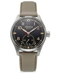 Alpina Sapphire Crystal Leather Strap Watch