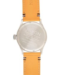 Nixon Sentry Leather Watch Black