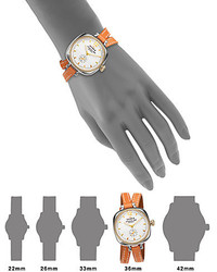 Shinola Golmesky Two Tone Stainless Steel Leather Double Wrap Watch