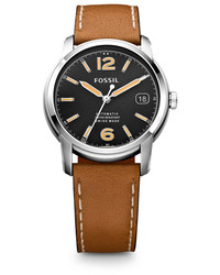 Fossil Swiss Made Automatic Leather Watch Tan