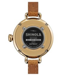 Shinola The Birdy Leather Wrap Watch 34mm