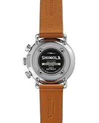 Shinola The Runwell Chronograph Tan Leather Strap Watch 41mm