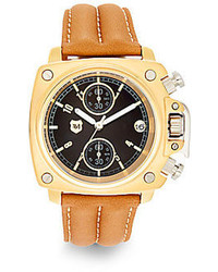 Andrew Marc New York Two Tone Stainless Steel Leather Square Dial Watch