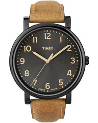 Timex Watch Premium Originals Classic Tan Leather Strap 42mm T2n677ab
