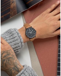 Asos Watch With Distressed Leather Strap