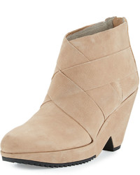Eileen Fisher Dream Leather Wedge Bootie Earth