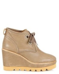 See by Chloe Ethel Scalloped Leather Wedge Booties
